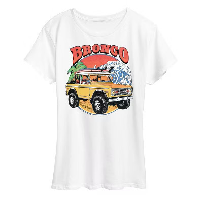 Women's Ford Bronco Beach Short Sleeve Graphic T-Shirt - White - Medium | Target