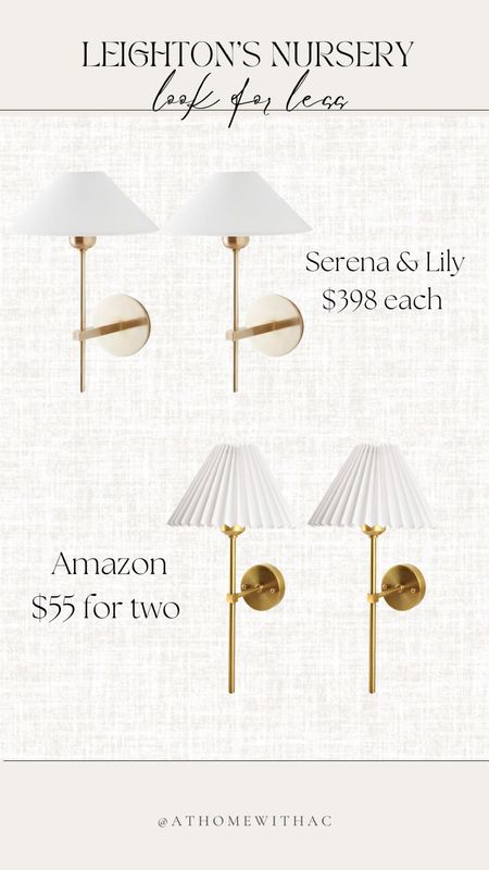 Nursery looks for less, gold wall sconces, Serena and Lily dupe 

#LTKhome #LTKFind #LTKbaby