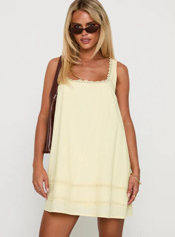 Alanah Mini Dress Lemon | Princess Polly US