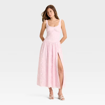 Women's Jacquard Tulle Trim Maxi A-Line Dress - Wild Fable™ | Target