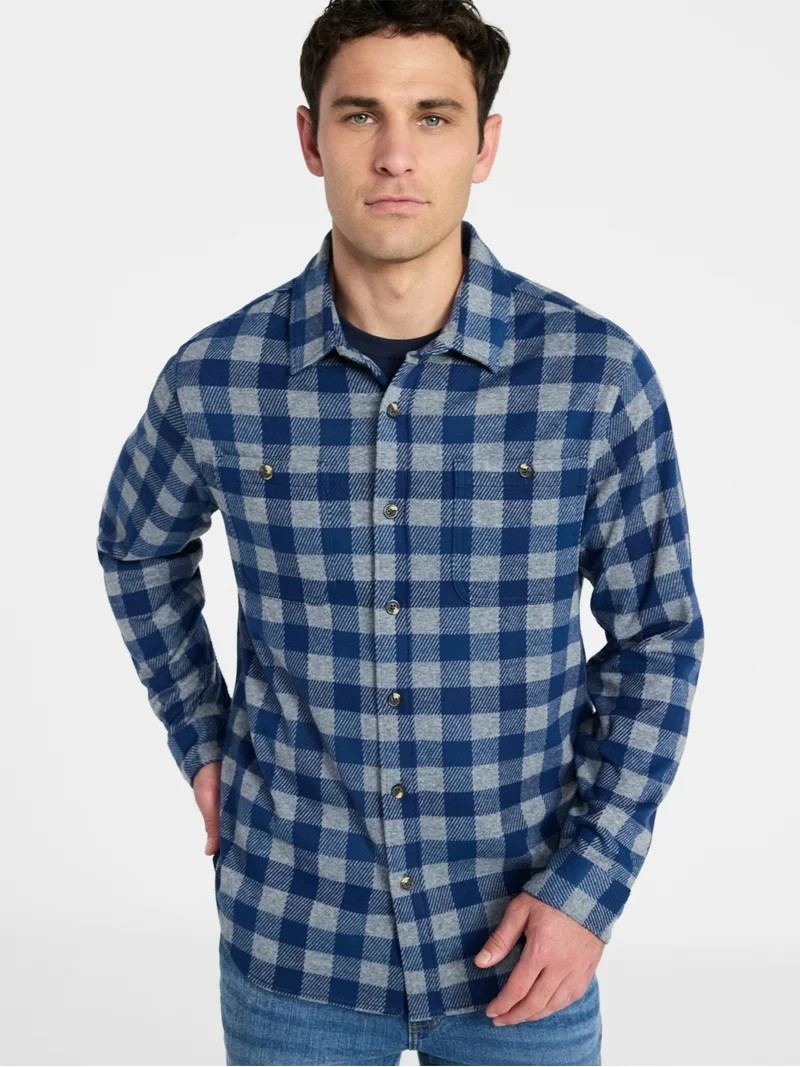 George Men's & Big Men's Knit Overshirt with Long Sleeves, Sizes S-3XL | Walmart (US)