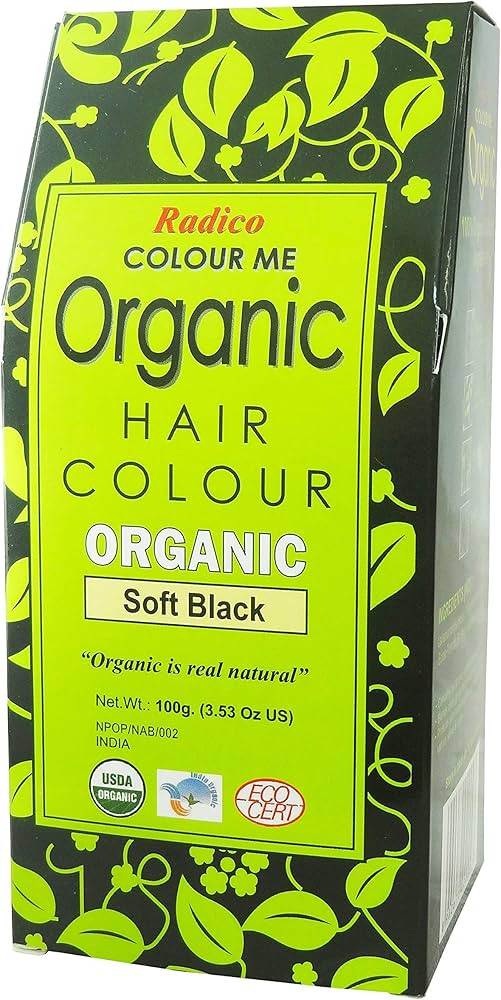 RADICO - 100% Natural Hair Color - Soft Black - Covers Gray Hair - Protects and Nourishes - Certi... | Amazon (US)