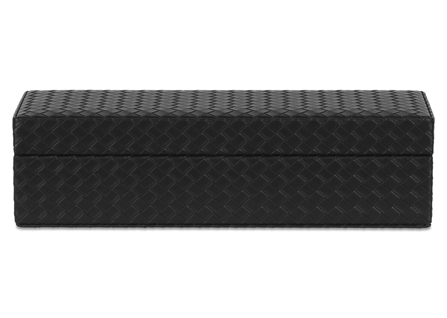 Percy Faux Leather Storage Box Black | Urban Barn