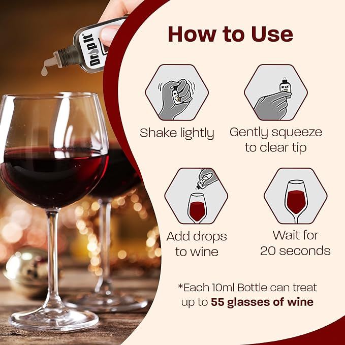 Drop It Drop The Headache Enjoy The Wine Original Wine Drops 2 Pack | Naturally Reduces Sulfites ... | Amazon (US)
