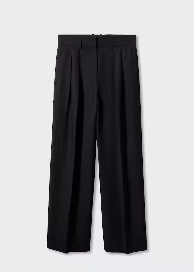 Wideleg pleated trousers | MANGO (UK)
