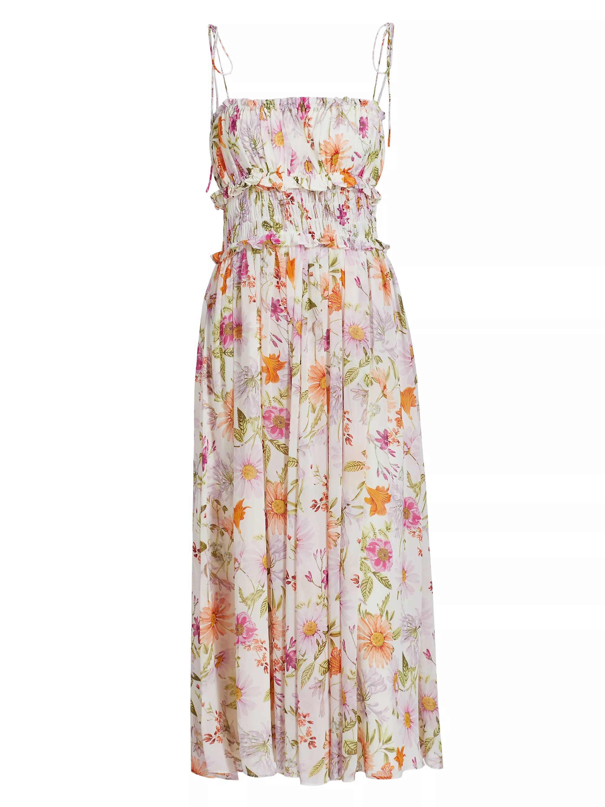 Constantina Floral Chiffon Midi-Dress | Saks Fifth Avenue