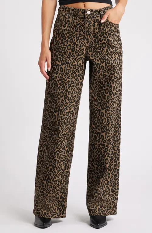 PTCL Baggy Wide Leg Jeans in Leopard at Nordstrom, Size 31 | Nordstrom