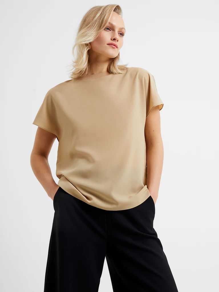 Crepe Light Crew Neck Top | French Connection (UK)
