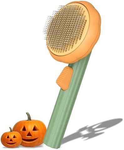 Pet Pumpkin Self Cleaning Slicker Brush, Cat Massage Comb with Button and Soft Bent Pain-Free Bristl | Amazon (US)