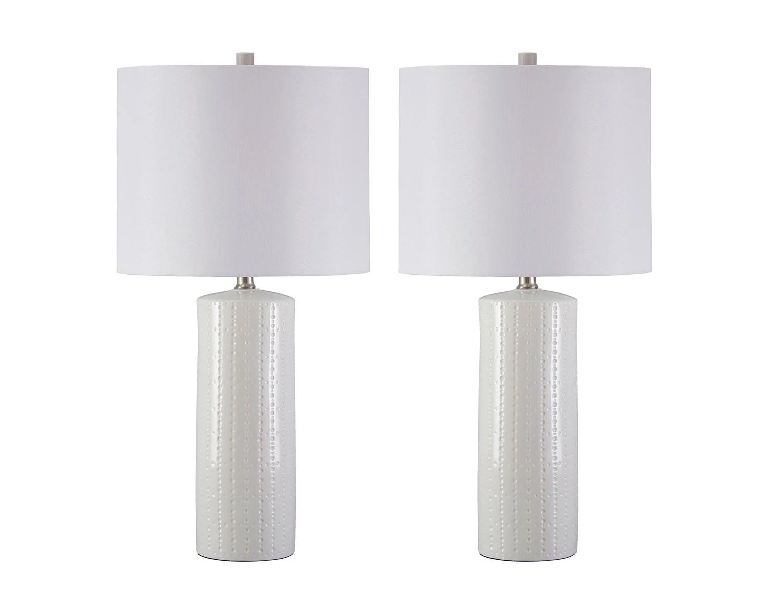 Signature Design by Ashley Steuben White 25" Ceramic Table Lamp - Set of 2 | Walmart (US)