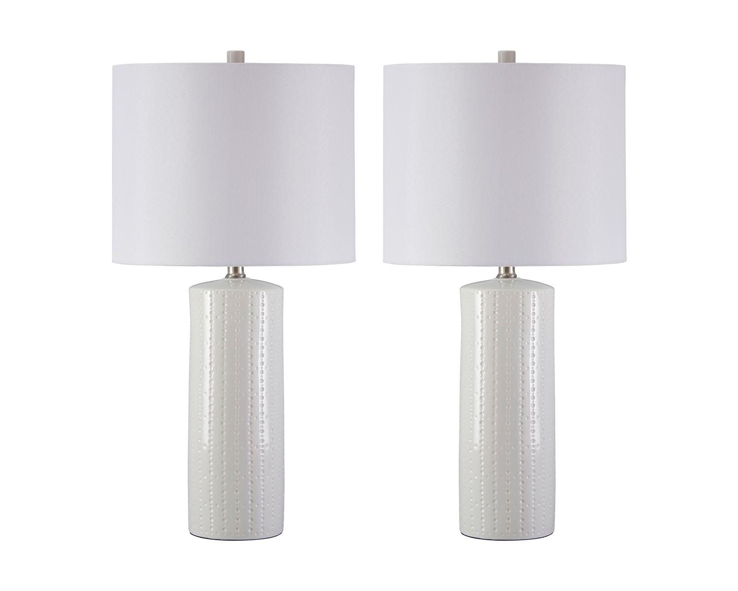 Ashley Furniture Steuben Ceramic Table Lamp in White (Set of 2) | Walmart (US)