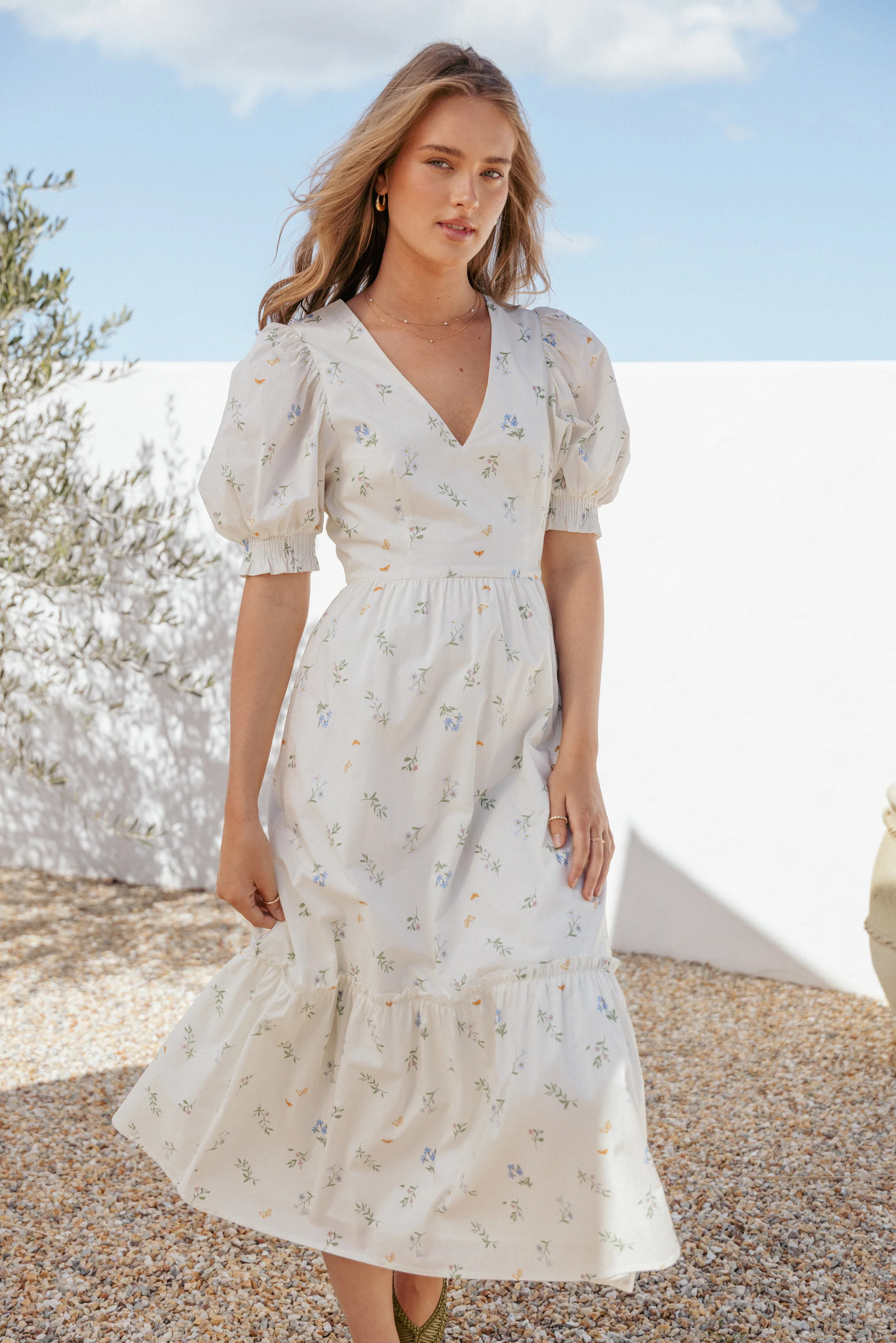 Steele Puff Sleeve Midi Dress - Floral | Petal & Pup (US)