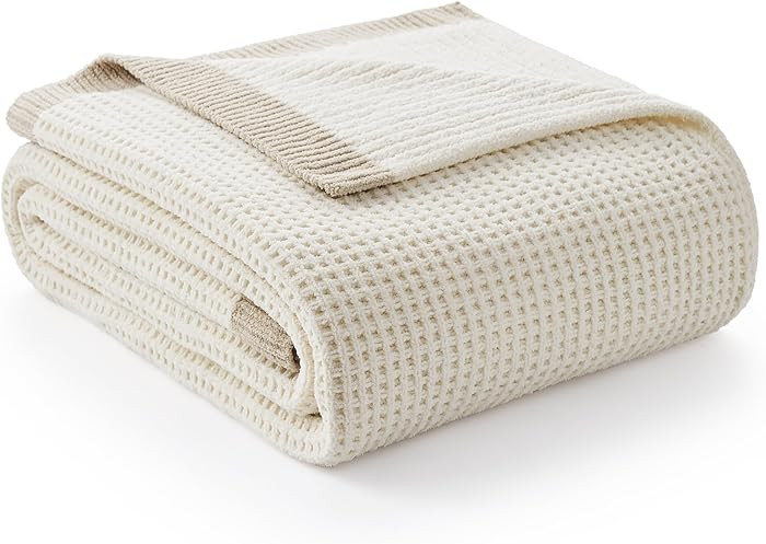 Amélie Home Waffle Throw Blanket for Couch, Soft Cozy Chenille Knit Blanket Warm Decorative Thro... | Amazon (US)