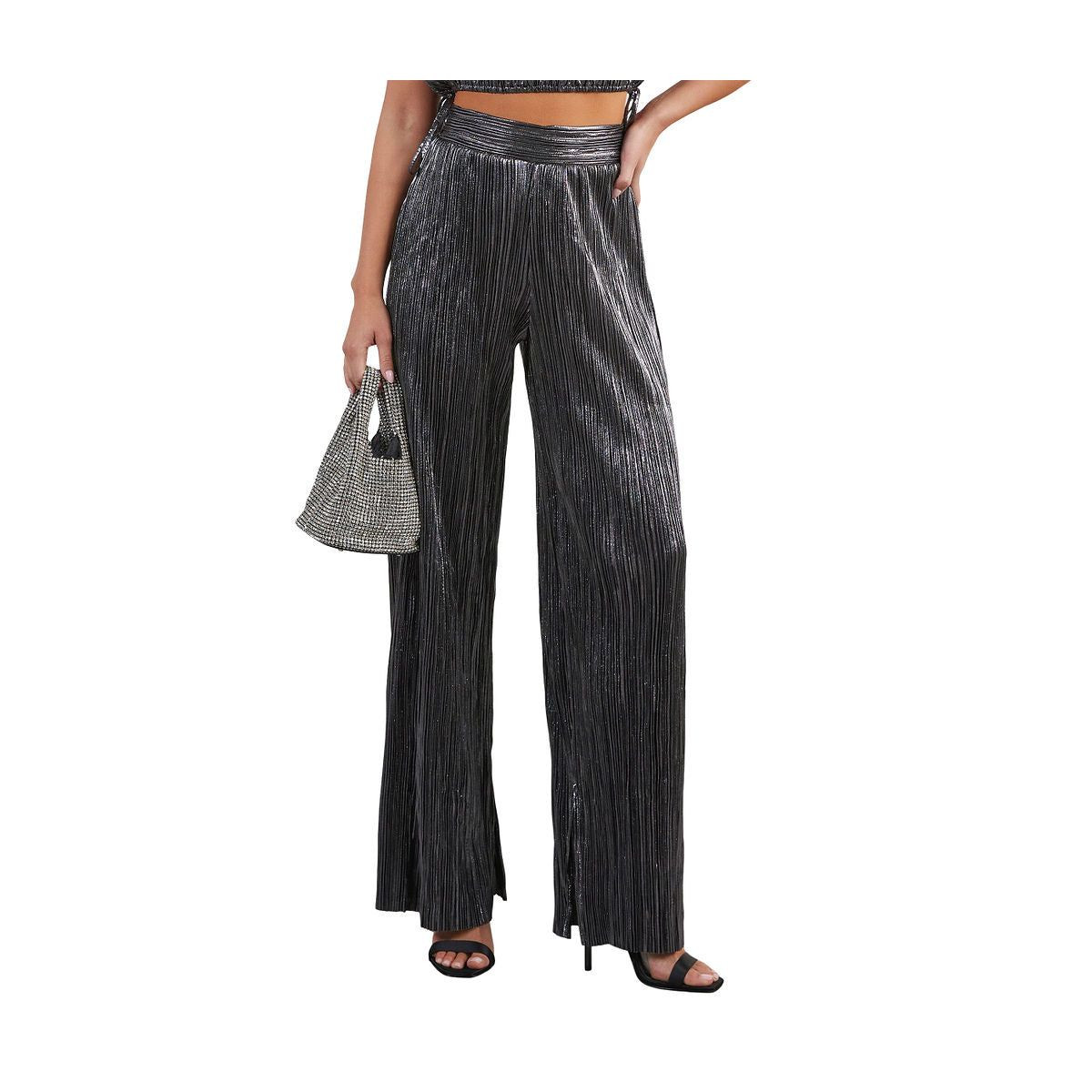 VICI Womens Sinclair Metallic Plisse Trouser Pants | Target