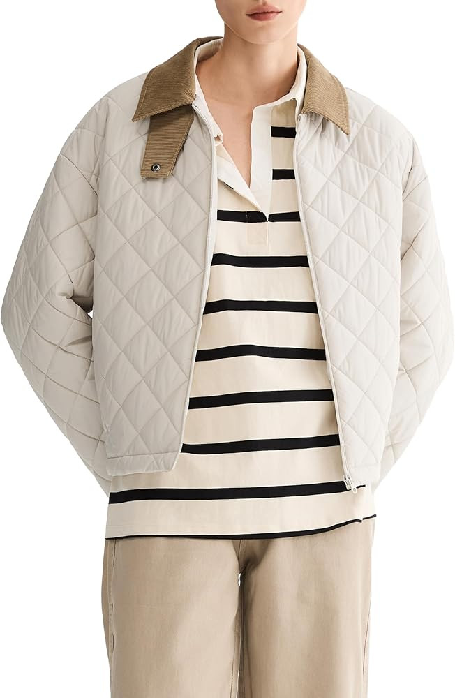 Orolay Women's Quilted Lightweight Puffer Jacket Zip Up Cropped Padded Coat Waterproof Casual Out... | Amazon (US)