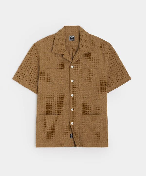 Floral Eyelet Leisure Shirt in Brown | Todd Snyder