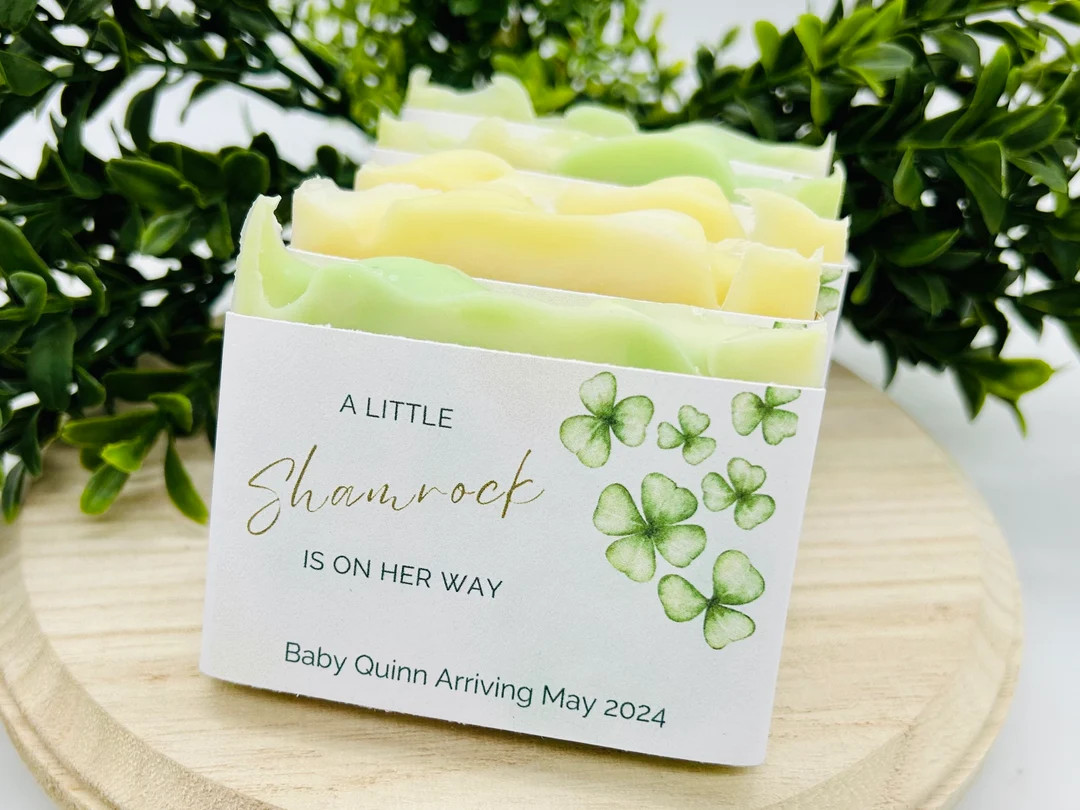 St. Patrick’s Day Baby Shower Favors / Soap Party Favors / Our Little Shamrock is Almost Here /... | Etsy (US)