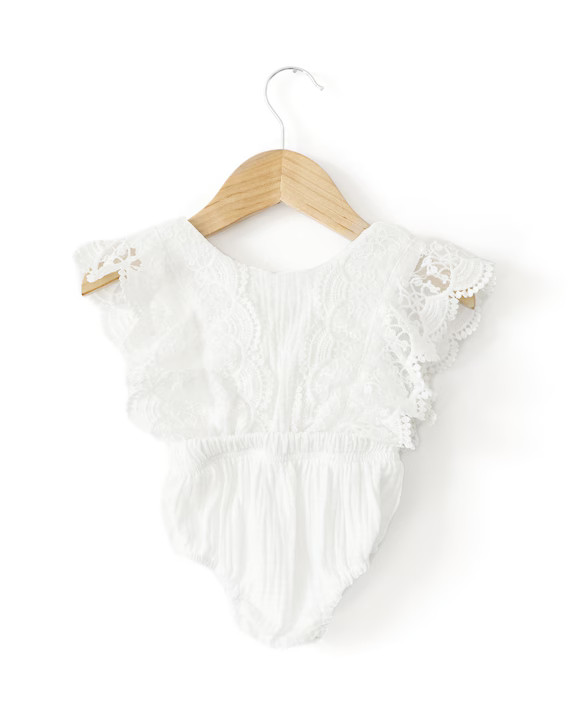 White Lace Baby Romper Cake Smash Romper First Birthday Baby | Etsy | Etsy (US)