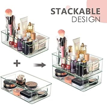 Set Of 8 Refrigerator Organizer Bins (4 Large & 4 Medium sizes) - Stackable Fridge Organizer, Cle... | Amazon (US)