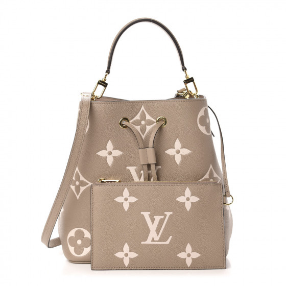 LOUIS VUITTON Empreinte Monogram Giant Neonoe MM Tourterelle Creme | Fashionphile