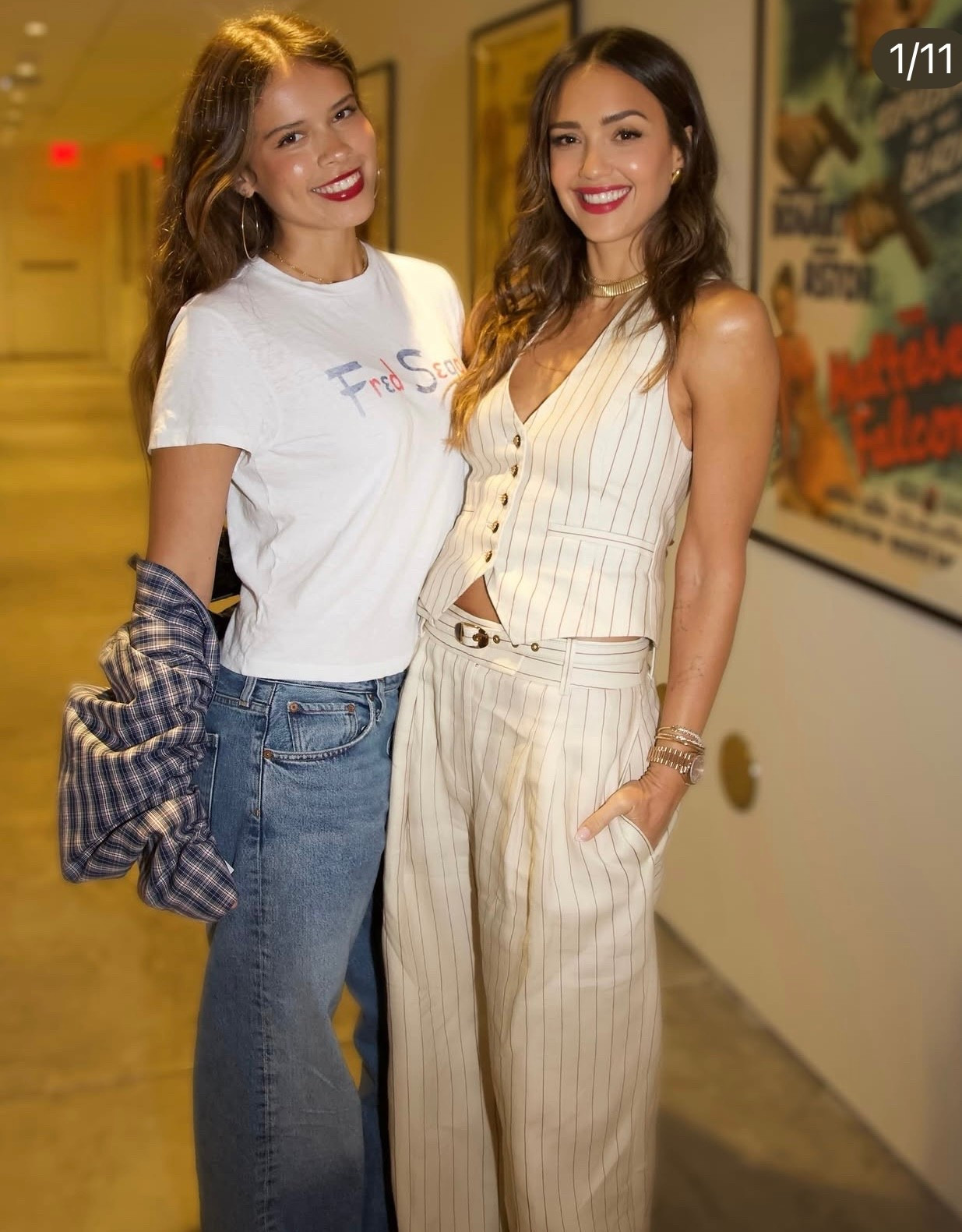 Jessica Alba pinstripe button vest and pinstripe belted trousers

#LTKWorkwear #LTKMothersDay