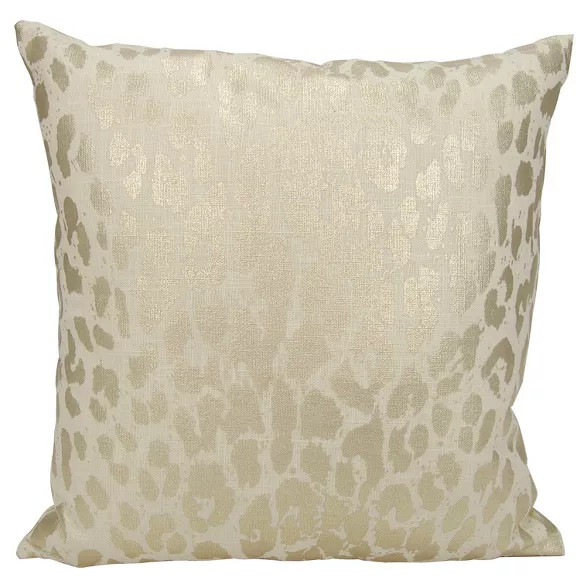 18"x18" Metallic Leopard Throw Pillow Gold - Mina Victory | Target