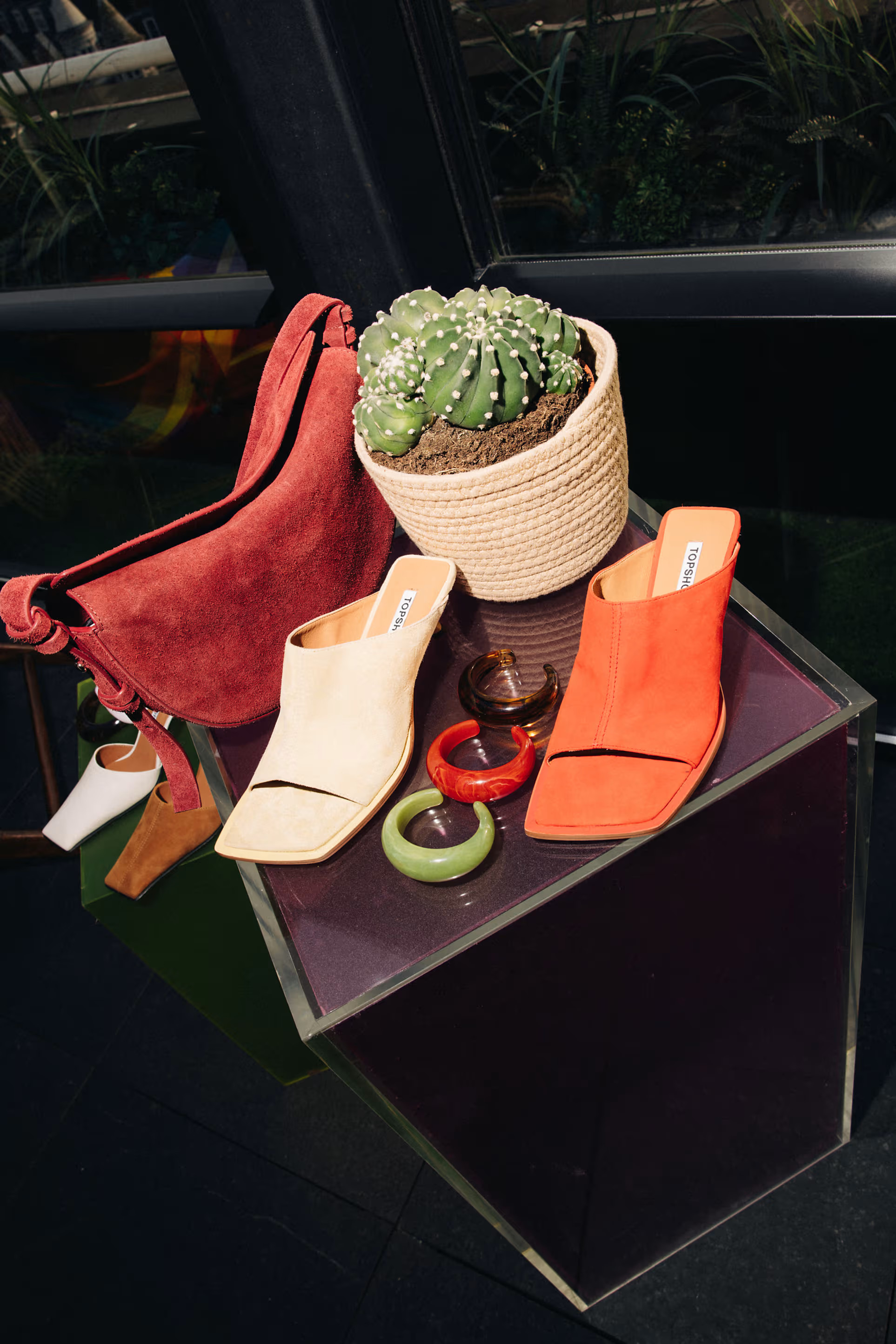 Topshop Premium Ilya suede open square toe mule in off white | ASOS | ASOS (Global)