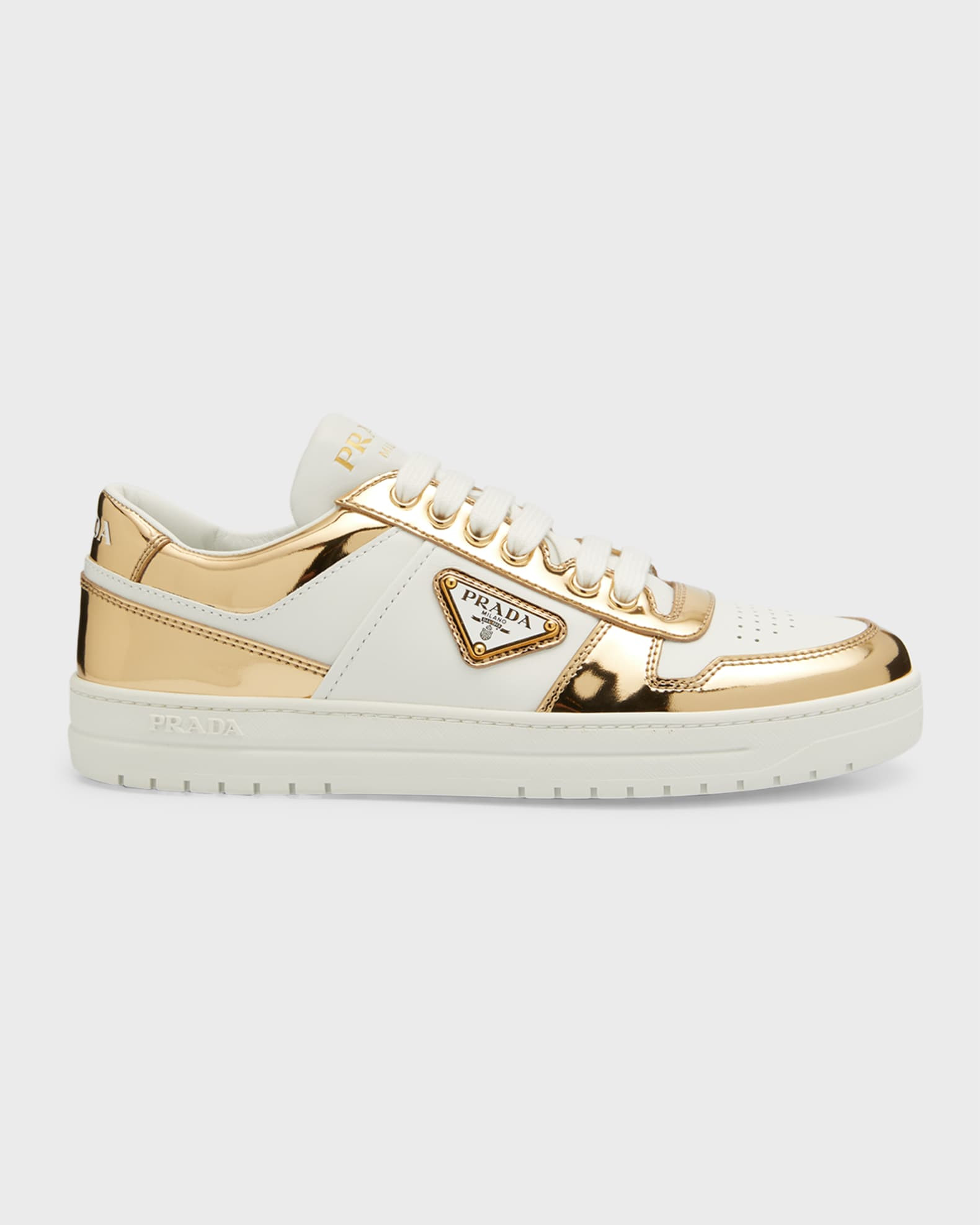 Downtown Metallic Low-Top Sneakers | Neiman Marcus