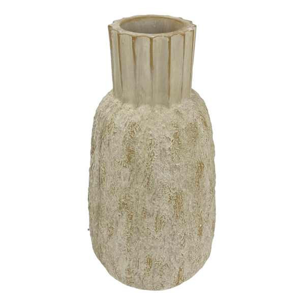 Tan Ceramic Vase, 11", Neutral, Resin, sold by At Home | At Home