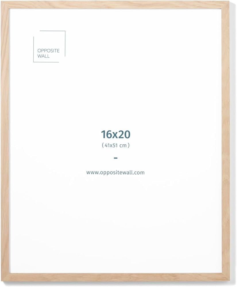 Opposite Wall - 16x20 in - Natural Solid Oak Wood Picture Frame - Lightweight, Versatile & Shatte... | Amazon (US)