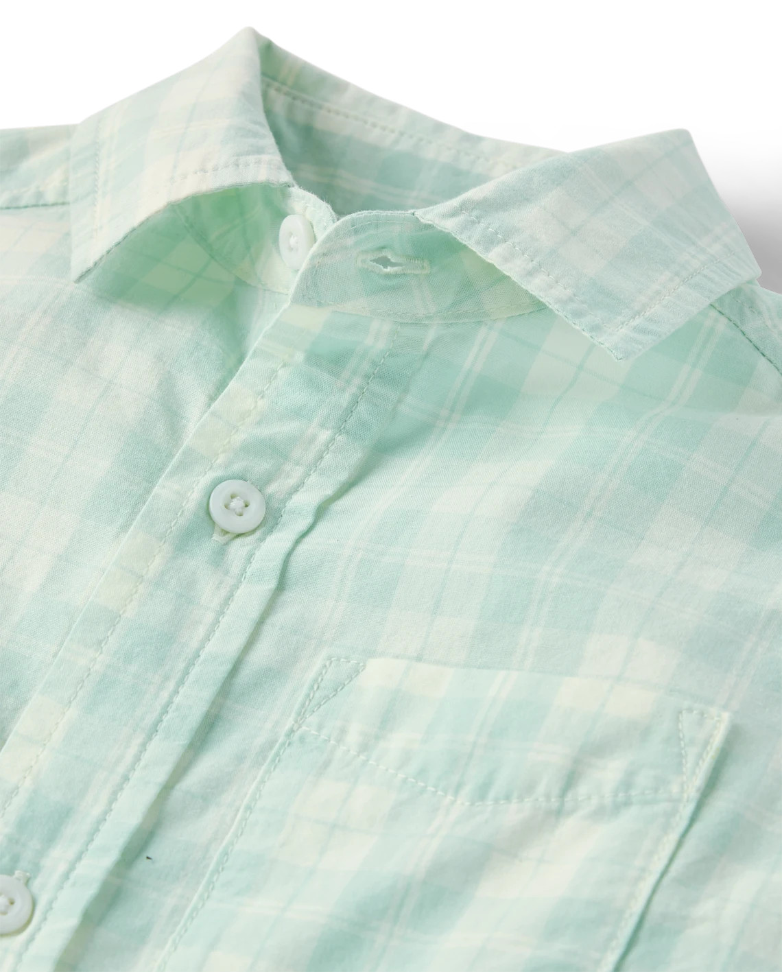Boys Plaid Poplin Button Up Shirt - aqua | The Children's Place