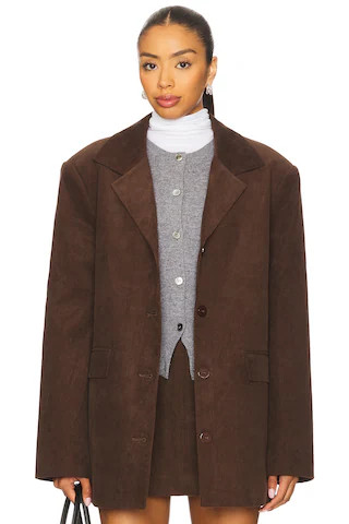 SEROYA Hera Blazer in Slate Brown from Revolve.com | Revolve Clothing (Global)