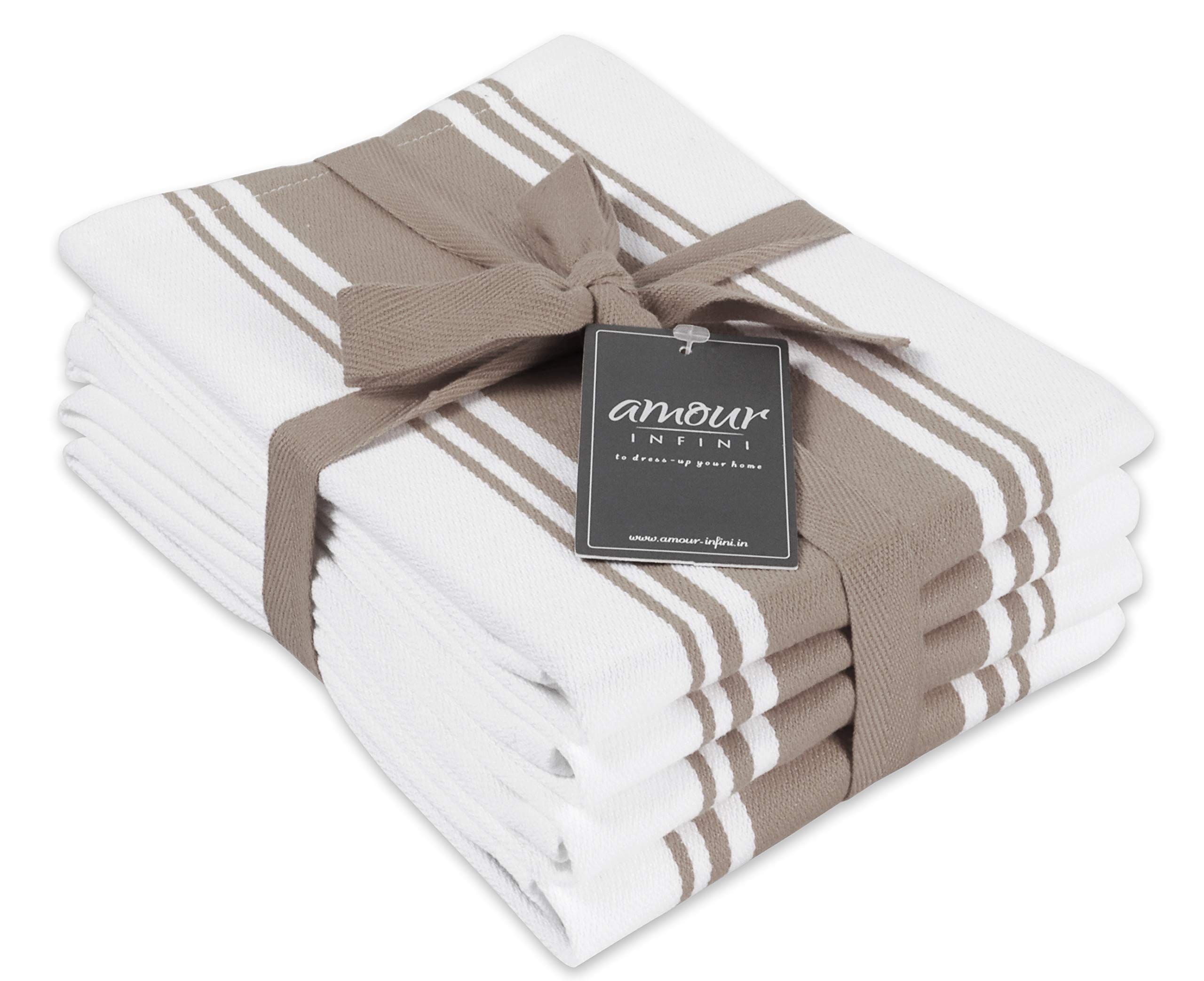 AMOUR INFINI Classic Stripe Kitchen Dish Towels | 4 Pack | 28 x 20 Inch, Over Sized | Multi-use K... | Amazon (US)