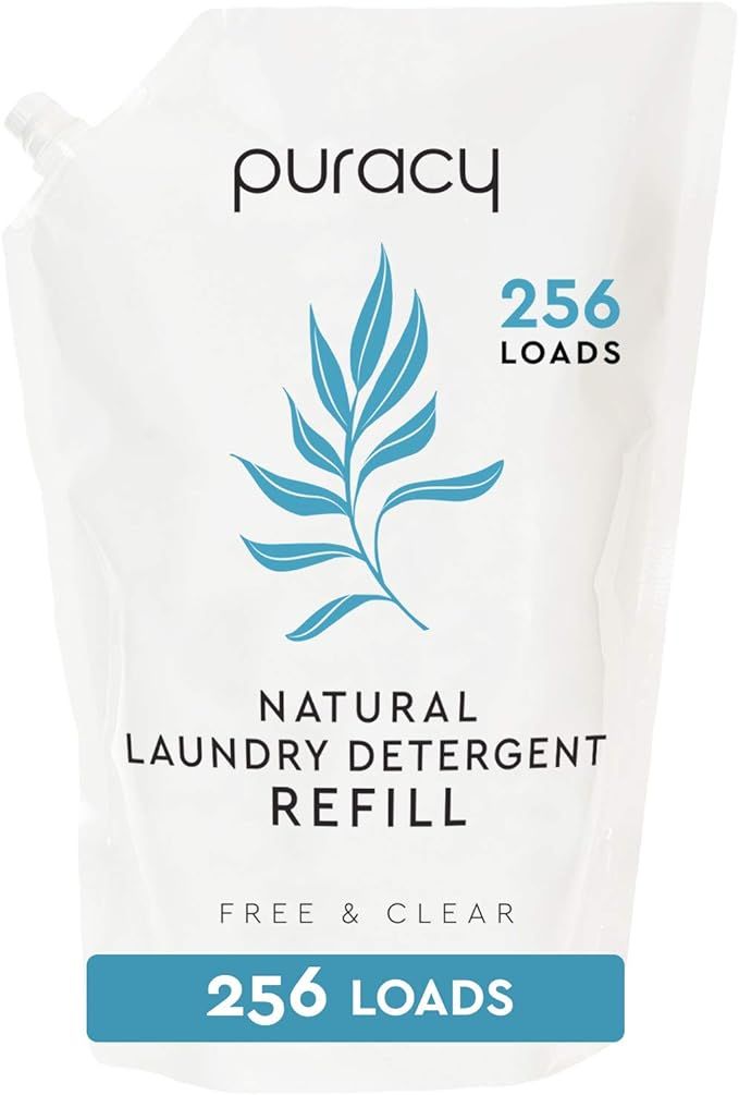 Puracy Liquid Laundry Detergent Refill, 256 Loads, Free & Clear, Hypoallergenic, Stain Fighting, ... | Amazon (US)