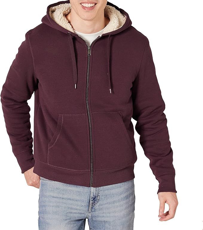 Amazon Essentials Men's Sherpa-Lined Full-Zip Hooded Fleece Sweatshirt | Amazon (US)