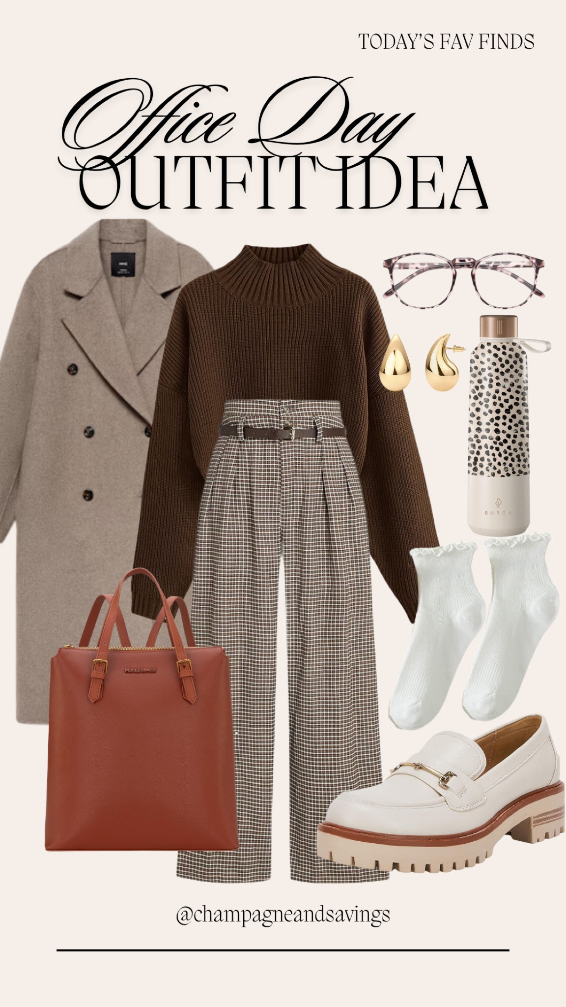 How to style loafers with this cute business outfit idea for women. If you need some winter or fall workwear outfit inspo then this business casual monochrome look is it! Love these wide leg plaid trousers paired with this versatile wool winter coat. This leather work bag is also affordable and an Amazon find!

#LTKShoeCrush #LTKWorkwear #LTKStyleTip