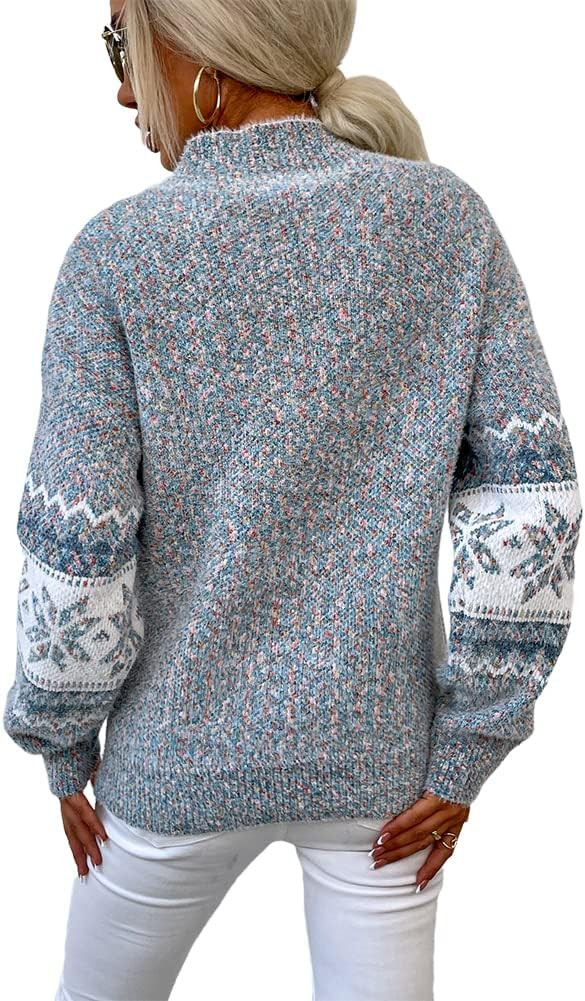 JUNBOON Women’s Casual Leopard Print Knitted Pullover Sweaters Long Sleeve Crew Neck Jumper Top... | Amazon (US)