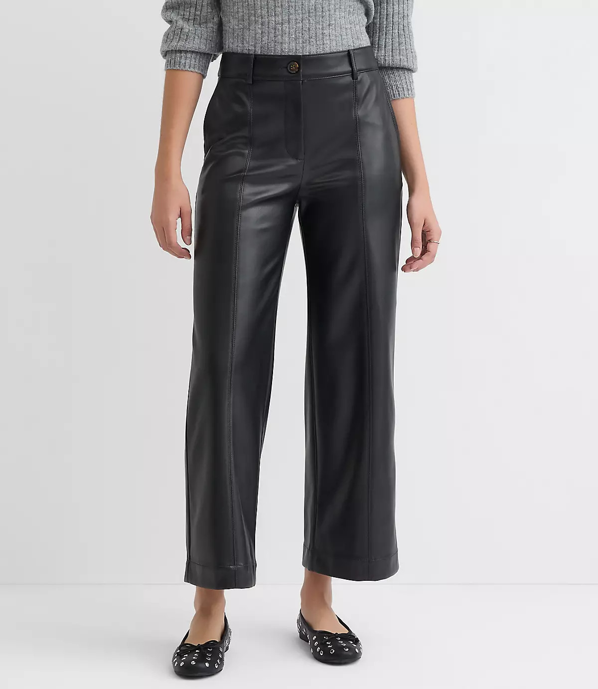 Tall Wide Leg Pants in Faux Leather | LOFT