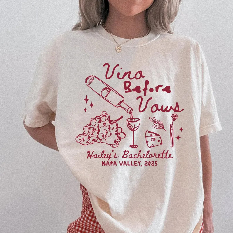 Vino Before Vows Bachelorette Shirt, Comfort Colors Winery Tee - Etsy | Etsy (Global)