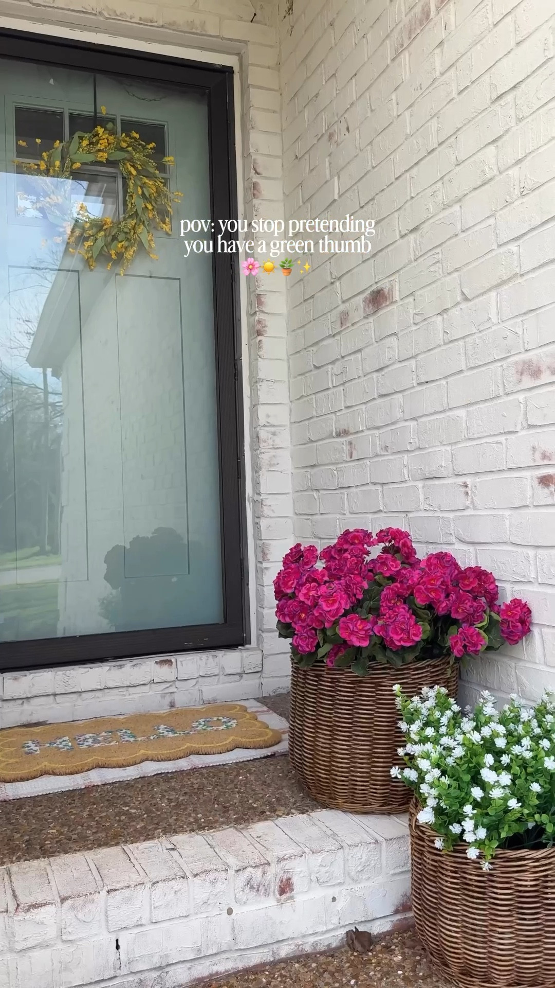 Front door porch // spring porch // faux flowers // spring decor 

#LTKspring #LTKspringtrends #LTKSeasonal