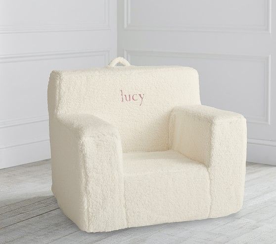 Modern Ivory Sherpa Anywhere Chair® | Pottery Barn Kids