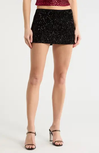 LE LIS Velvet Sequin Micro Shorts | Nordstromrack | Nordstrom Rack