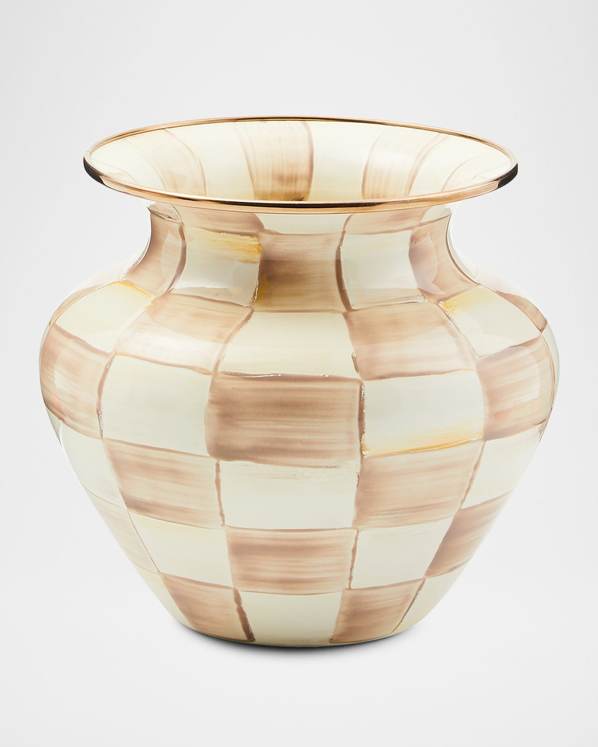 Mocha Check Large Vase - 7.5 | Neiman Marcus