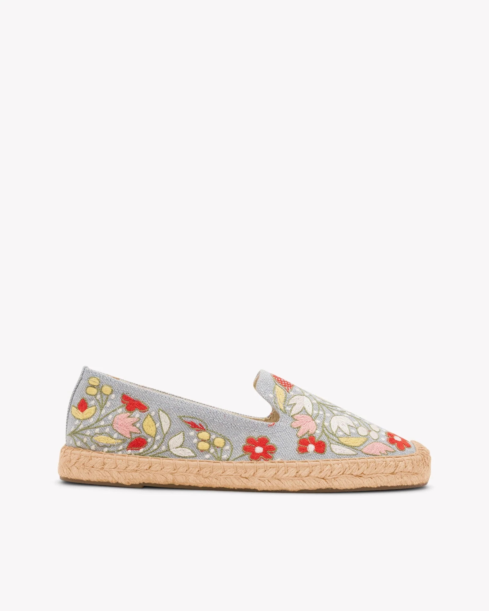 Smoking - Garden Flowers Embroidered Women's Flat Espadrille | Soludos