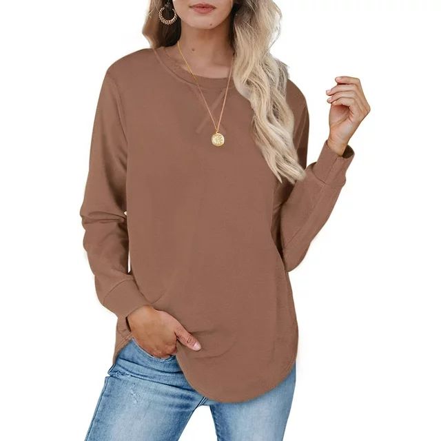 Fantaslook Plus Size Sweatshirts for Women Crewneck Casual Tunic Tops Loose Long Sleeve Shirts | Walmart (US)
