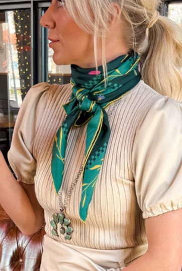 Field Of Wildflowers Silk Square Scarf | Tucker Brown