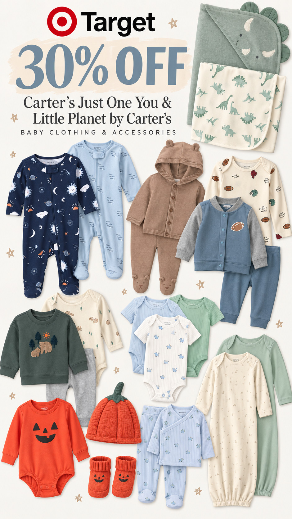 Target 30% off Carter's Just One You & Little Planet by Carter's baby clothing & accessories 

 #LTKmomlife #LTKSaleAlert #LTKBaby