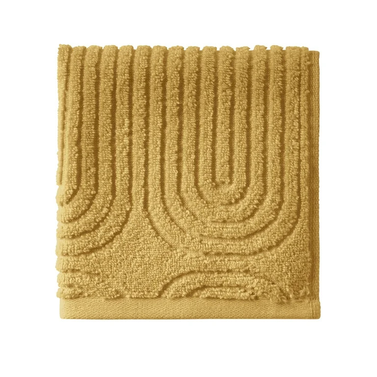 Beautiful Textured Wash Towel, 13" x 13", Amber Yellow by Drew Barrymore | Walmart (US)