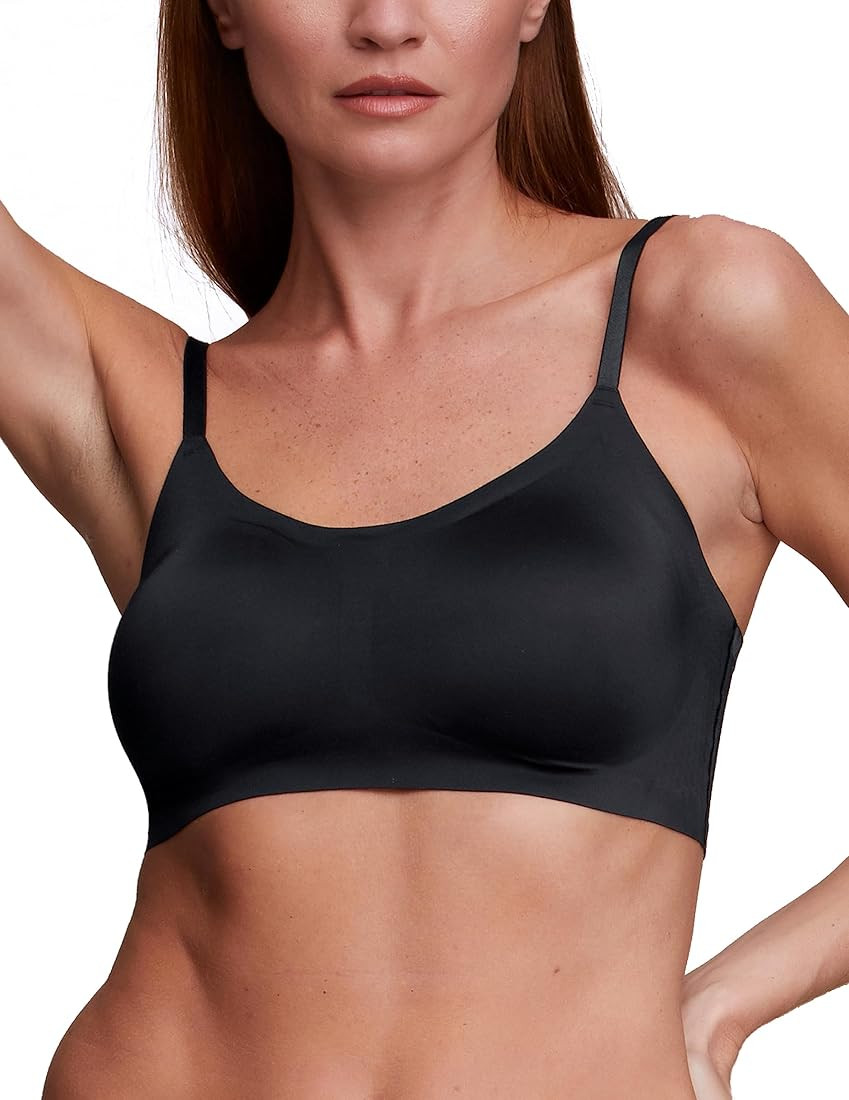 EBY Seamless Bralette with Adjustable Straps: Black/Nude Bralettes for Women, Wireless Bra for Wo... | Amazon (US)