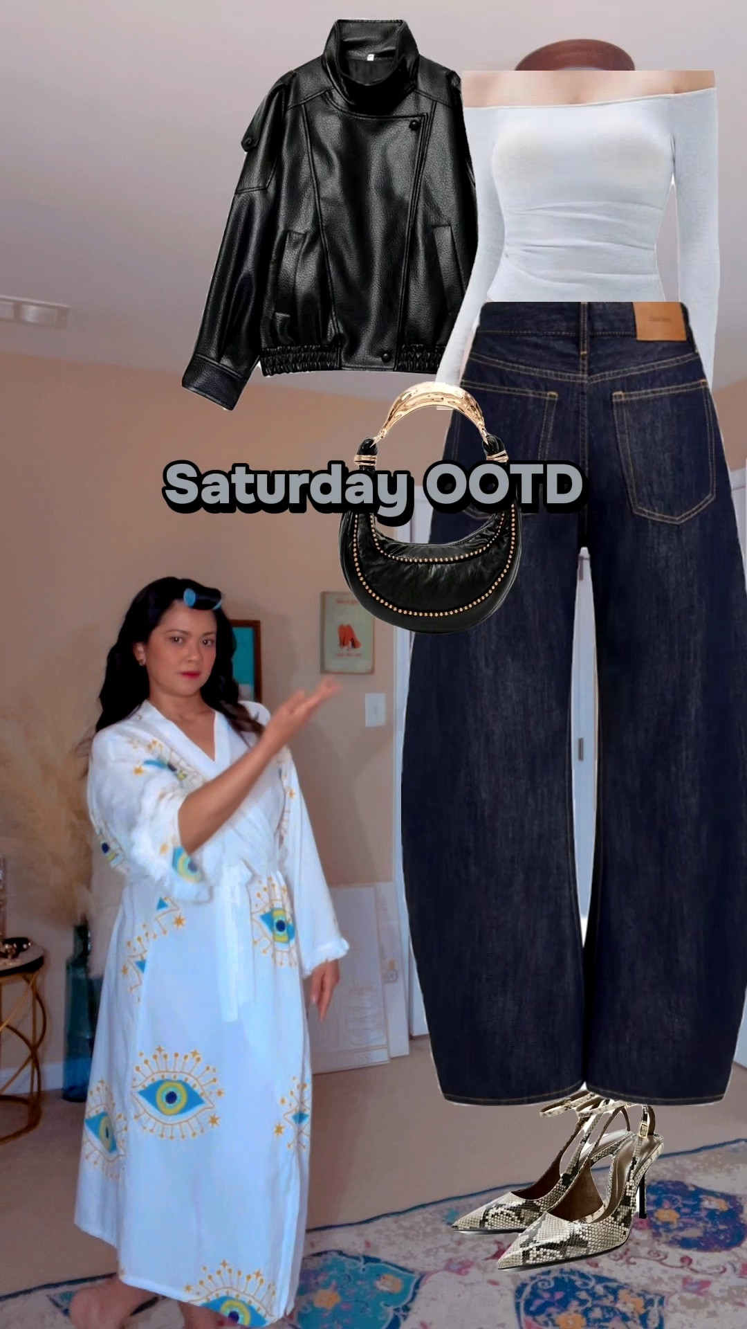 Saturday OOTD but make it effortless 🤌🏽

Off-shoulder top with built-in bra pads (because we love support without the struggle).
Barrel jeans = cool girl approved.
Snake skin heels for a little drama.
Boho mini bag.
Oversized Zara-inspired leather jacket to seal the deal.

Chef’s kiss.

Looking put together for errands like I might run into my ex or the PTA moms.

#AffordableFashion #CapsuleWardrobe #ChicButComfortable


#LTKootd #LTKOver40